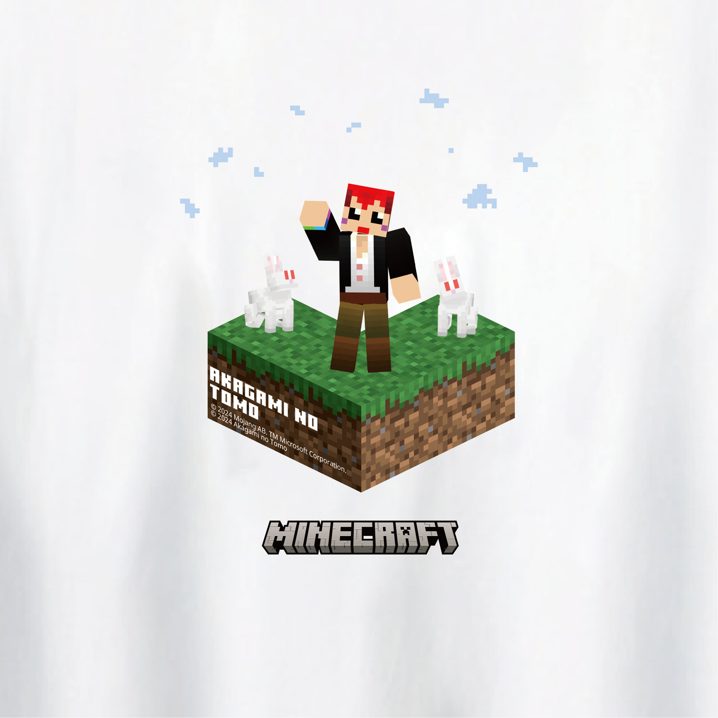【赤髪のとも】マインクラフトTシャツ ホワイト