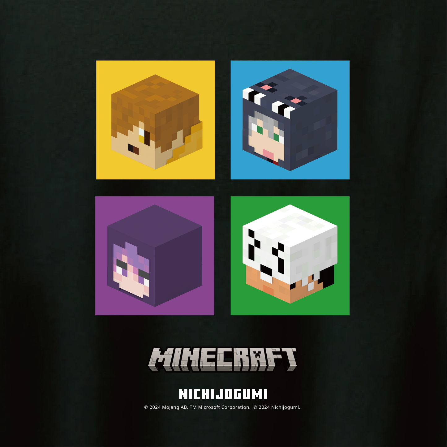 【日常組】マインクラフトTシャツ ブラック