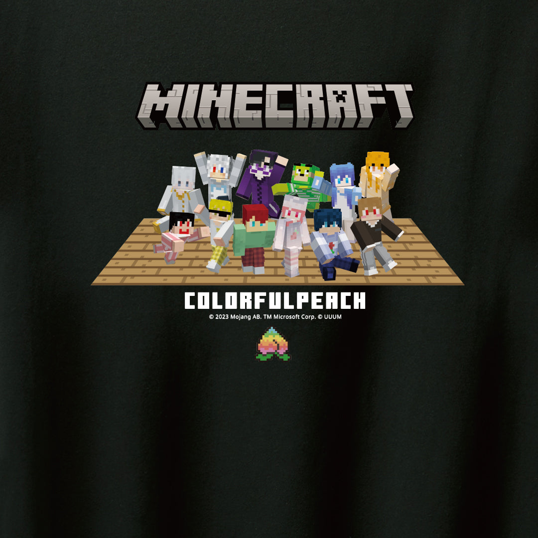 【カラフルピーチ】マインクラフトTシャツ ブラック