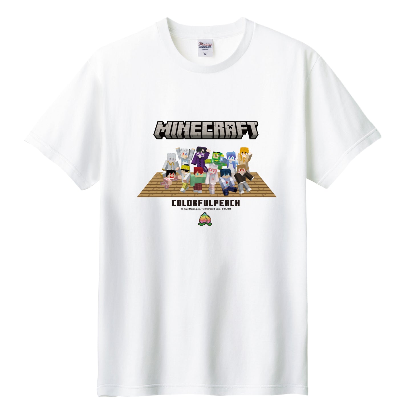 【カラフルピーチ】マインクラフトTシャツ ホワイト